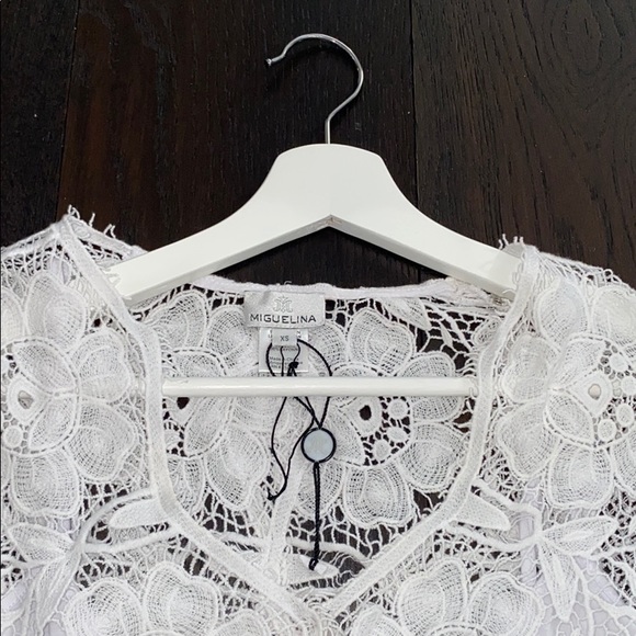 NWT Miguelina macrame white embroidered top - Picture 2 of 5